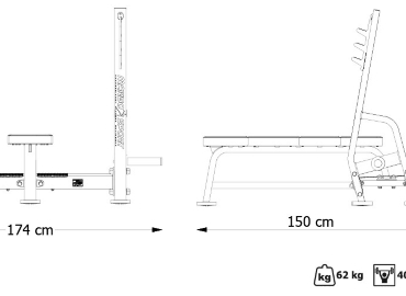 Горизонтальная скамья для жима Marbo Sport MP-L204